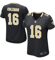 Women's Nike New Orleans Saints #16 Brandon Coleman Game Black Team Color NFL Jersey