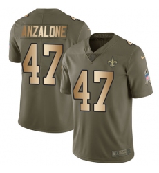 Youth Nike New Orleans Saints #47 Alex Anzalone Limited Olive/Gold 2017 Salute to Service NFL Jersey