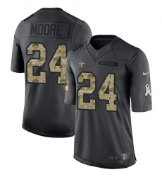 Men's Nike New Orleans Saints #24 Sterling Moore Limited Black 2016 Salute to Service NFL Jersey