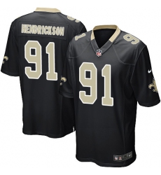 Men's Nike New Orleans Saints #91 Trey Hendrickson Game Black Team Color NFL Jersey