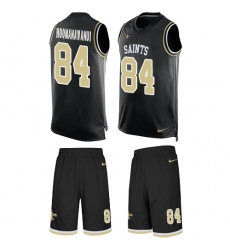 Men's Nike New Orleans Saints #84 Michael Hoomanawanui Limited Black Tank Top Suit NFL Jersey