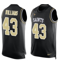 Men's Nike New Orleans Saints #43 Marcus Williams Limited Black Player Name & Number Tank Top NFL Jersey