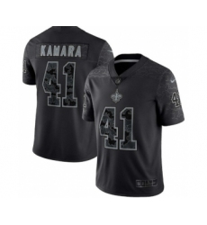 Men's New Orleans Saints #41 Alvin Kamara Black Reflective Limited Stitched Football Jersey