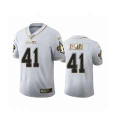 Men's New Orleans Saints #41 Alvin Kamara Limited White Golden Edition Football Jersey