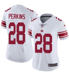 Women's Nike New York Giants #28 Paul Perkins Elite White NFL Jersey