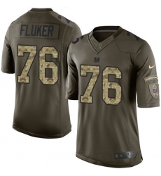 Men's Nike New York Giants #76 D.J. Fluker Elite Green Salute to Service NFL Jersey