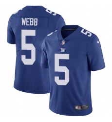 Youth Nike New York Giants #5 Davis Webb Elite Royal Blue Team Color NFL Jersey