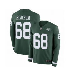 Men's Nike New York Jets #68 Kelvin Beachum Limited Green Therma Long Sleeve NFL Jersey
