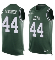 Men's Nike New York Jets #44 Corey Lemonier Limited Green Player Name & Number Tank Top NFL Jersey