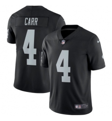 Men's Nike Oakland Raiders #4 Derek Carr Black Team Color Vapor Untouchable Limited Player NFL Jersey