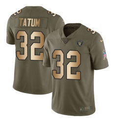 Men's Nike Oakland Raiders #32 Jack Tatum Limited Olive/Gold 2017 Salute to Service NFL Jersey