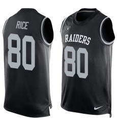 Men's Nike Oakland Raiders #80 Jerry Rice Limited Black Player Name & Number Tank Top NFL Jersey