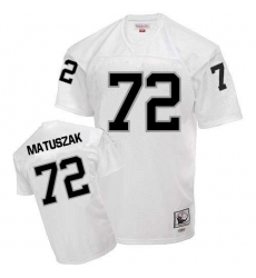 Mitchell and Ness Oakland Raiders #72 John Matuszak White Authentic NFL Throwback Jersey