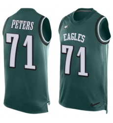 Men's Nike Philadelphia Eagles #71 Jason Peters Limited Midnight Green Player Name & Number Tank Top NFL Jersey