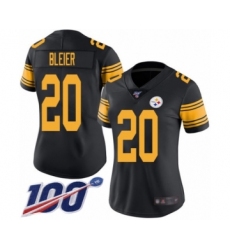 Women's Pittsburgh Steelers #20 Rocky Bleier Limited Black Rush Vapor Untouchable 100th Season Football Jersey