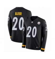 Youth Nike Pittsburgh Steelers #20 Rocky Bleier Limited Black Therma Long Sleeve NFL Jersey