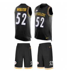 Men's Nike Pittsburgh Steelers #52 Mike Webster Limited Black Tank Top Suit NFL Jersey