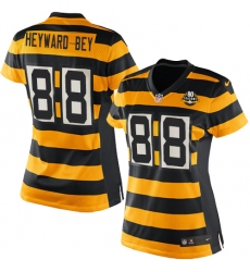 Women's Nike Pittsburgh Steelers #88 Darrius Heyward-Bey Elite Yellow/Black Alternate 80TH Anniversary Throwback NFL Jersey