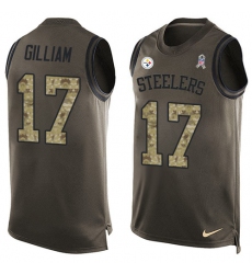 Men's Nike Pittsburgh Steelers #17 Joe Gilliam Limited Green Salute to Service Tank Top NFL Jersey