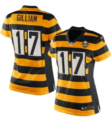 Women's Nike Pittsburgh Steelers #17 Joe Gilliam Elite Yellow/Black Alternate 80TH Anniversary Throwback NFL Jersey