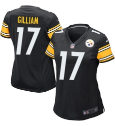 Women's Nike Pittsburgh Steelers #17 Joe Gilliam Game Black Team Color NFL Jersey