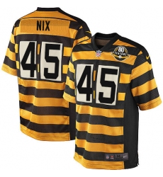 Youth Nike Pittsburgh Steelers #45 Roosevelt Nix Elite Yellow/Black Alternate 80TH Anniversary Throwback NFL Jersey