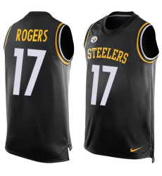 Men's Nike Pittsburgh Steelers #17 Eli Rogers Limited Black Player Name & Number Tank Top NFL Jersey