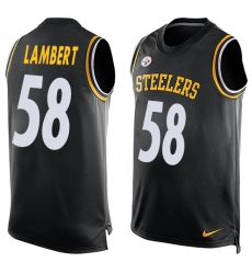 Men's Nike Pittsburgh Steelers #58 Jack Lambert Limited Black Player Name & Number Tank Top NFL Jersey