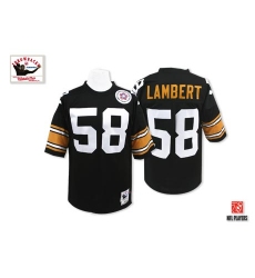Mitchell And Ness Pittsburgh Steelers #58 Jack Lambert Black Team Color Authentic Throwback NFL Jersey