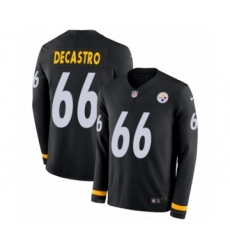 Men's Nike Pittsburgh Steelers #66 David DeCastro Limited Black Therma Long Sleeve NFL Jersey