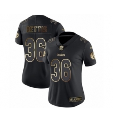 Women's Pittsburgh Steelers #36 Jerome Bettis Black Gold Vapor Untouchable Limited Player Football Jersey