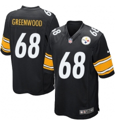 Men's Nike Pittsburgh Steelers #68 L.C. Greenwood Game Black Team Color NFL Jersey