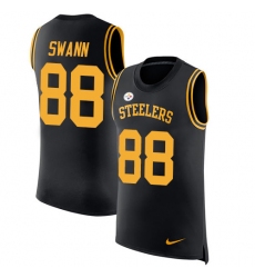 Men's Nike Pittsburgh Steelers #88 Lynn Swann Limited Black Rush Player Name & Number Tank Top NFL Jersey