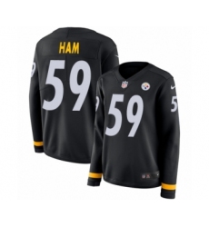 Women's Nike Pittsburgh Steelers #59 Jack Ham Limited Black Therma Long Sleeve NFL Jersey
