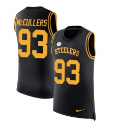 Men's Nike Pittsburgh Steelers #93 Dan McCullers Limited Black Rush Player Name & Number Tank Top NFL Jersey
