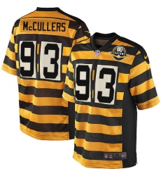 Youth Nike Pittsburgh Steelers #93 Dan McCullers Elite Yellow/Black Alternate 80TH Anniversary Throwback NFL Jersey