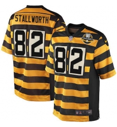 Men's Nike Pittsburgh Steelers #82 John Stallworth Game Yellow/Black Alternate 80TH Anniversary Throwback NFL Jersey