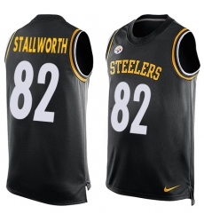 Men's Nike Pittsburgh Steelers #82 John Stallworth Limited Black Player Name & Number Tank Top NFL Jersey