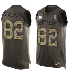 Men's Nike Pittsburgh Steelers #82 John Stallworth Limited Green Salute to Service Tank Top NFL Jersey