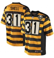 Youth Nike Pittsburgh Steelers #31 Donnie Shell Limited Yellow/Black Alternate 80TH Anniversary Throwback NFL Jersey