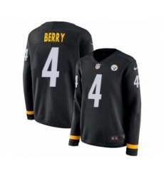 Women's Nike Pittsburgh Steelers #4 Jordan Berry Limited Black Therma Long Sleeve NFL Jersey