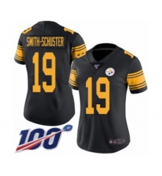 Women's Pittsburgh Steelers #19 JuJu Smith-Schuster Limited Black Rush Vapor Untouchable 100th Season Football Jersey