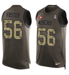 Men's Nike San Francisco 49ers #56 Reuben Foster Limited Green Salute to Service Tank Top NFL Jersey