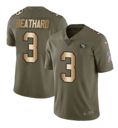 Youth Nike San Francisco 49ers #3 C. J. Beathard Limited Olive/Gold 2017 Salute to Service NFL Jersey