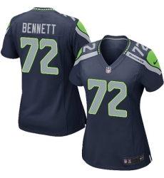Women's Nike Seattle Seahawks #72 Michael Bennett Game Steel Blue Team Color NFL Jersey