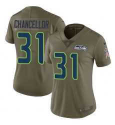 Women's Nike Seattle Seahawks #31 Kam Chancellor Limited Olive 2017 Salute to Service NFL Jersey