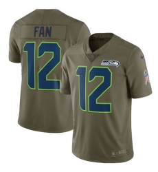 Youth Nike Seattle Seahawks 12th Fan Limited Olive 2017 Salute to Service NFL Jersey