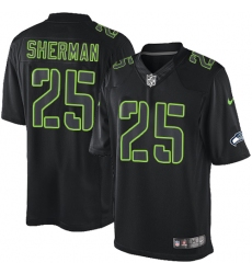 Men's Nike Seattle Seahawks #25 Richard Sherman Limited Black Impact NFL Jersey