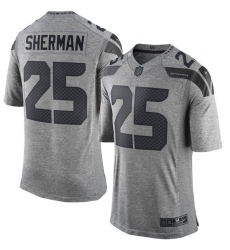 Men's Nike Seattle Seahawks #25 Richard Sherman Limited Gray Gridiron NFL Jersey