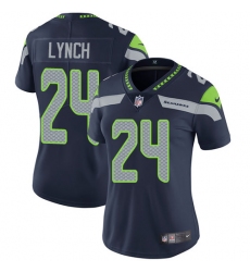 Women's Nike Seattle Seahawks #24 Marshawn Lynch Steel Blue Team Color Vapor Untouchable Limited Player NFL Jersey